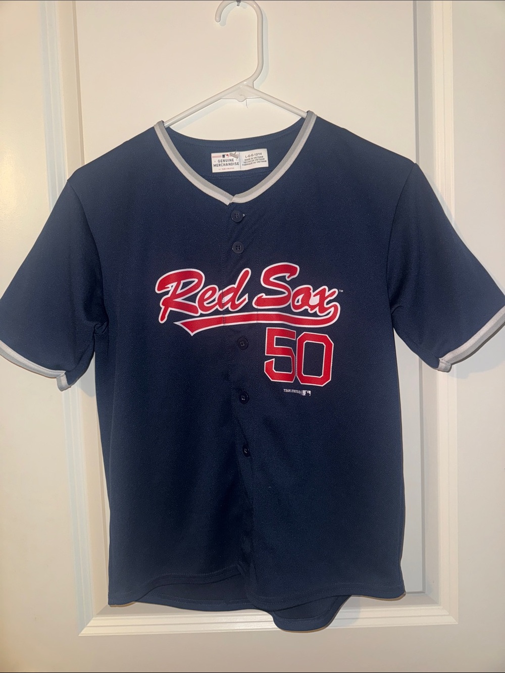 Youth LG betts 50 Boston Red Sox baseball MLB short sleeve jersey